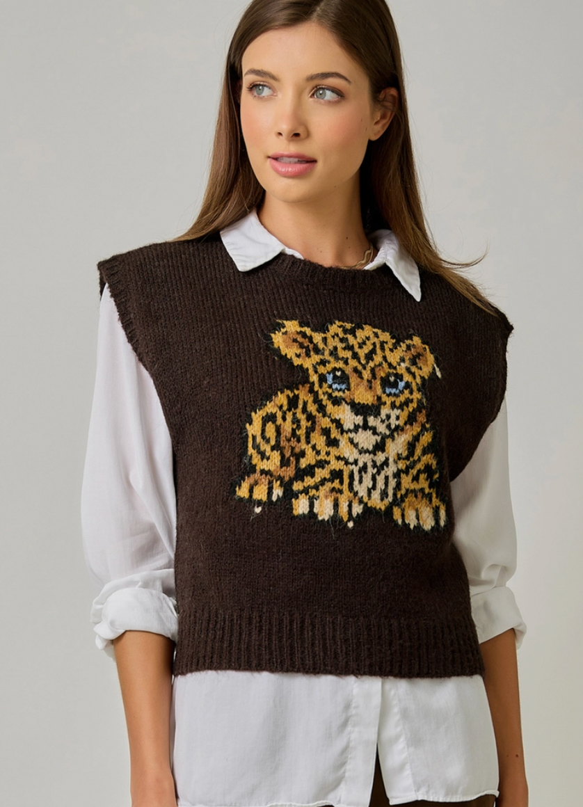Baby Leopard Mohair Vest