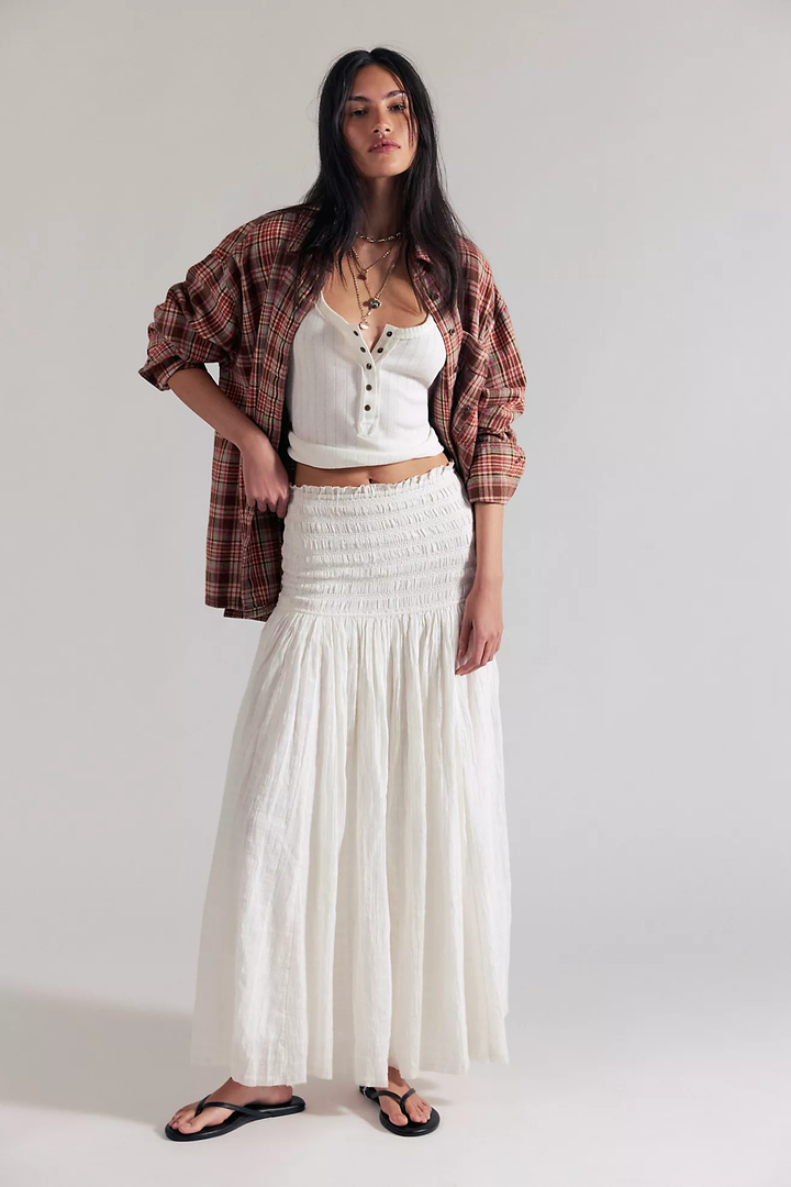Raven Solid Maxi Skirt