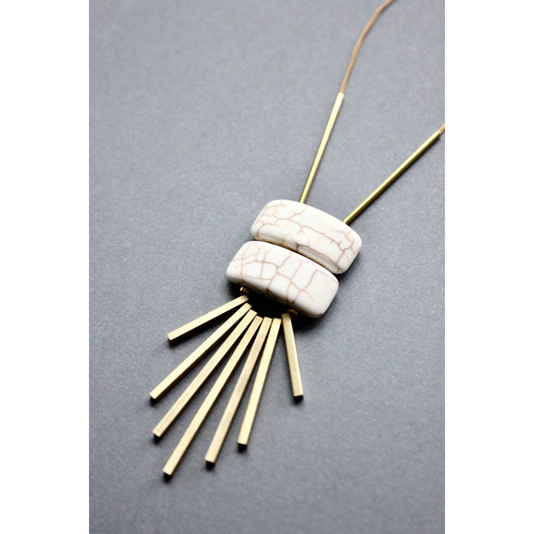 White Geo Pendant Necklace