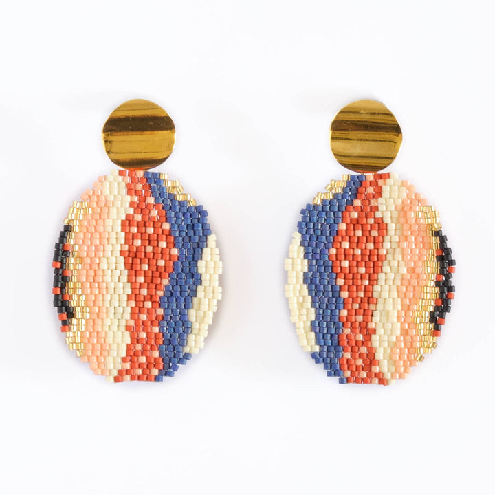 Organic Oval Drop Earrings