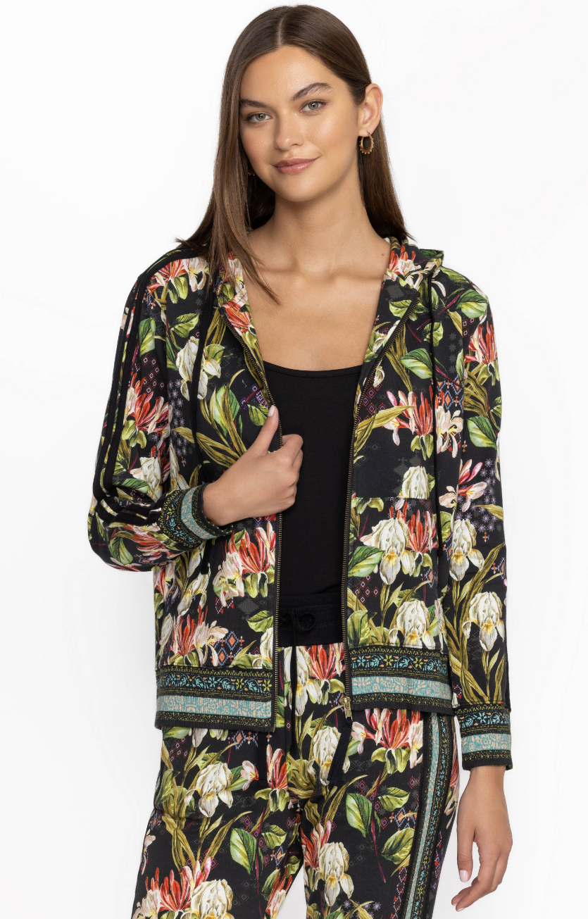 Zip Front Tape Hoodie