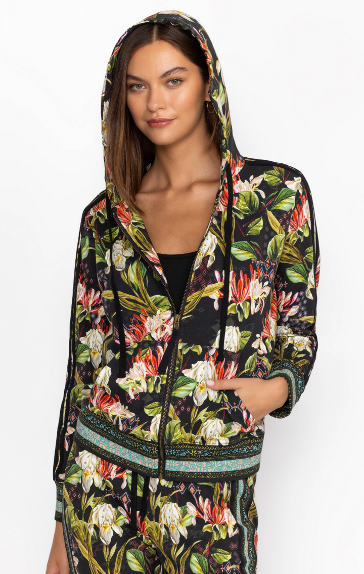 Zip Front Tape Hoodie