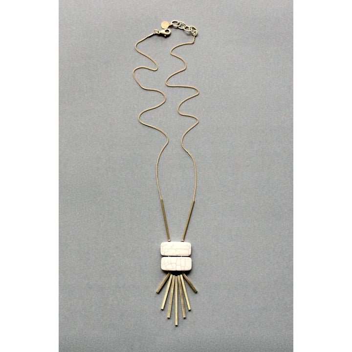 White Geo Pendant Necklace