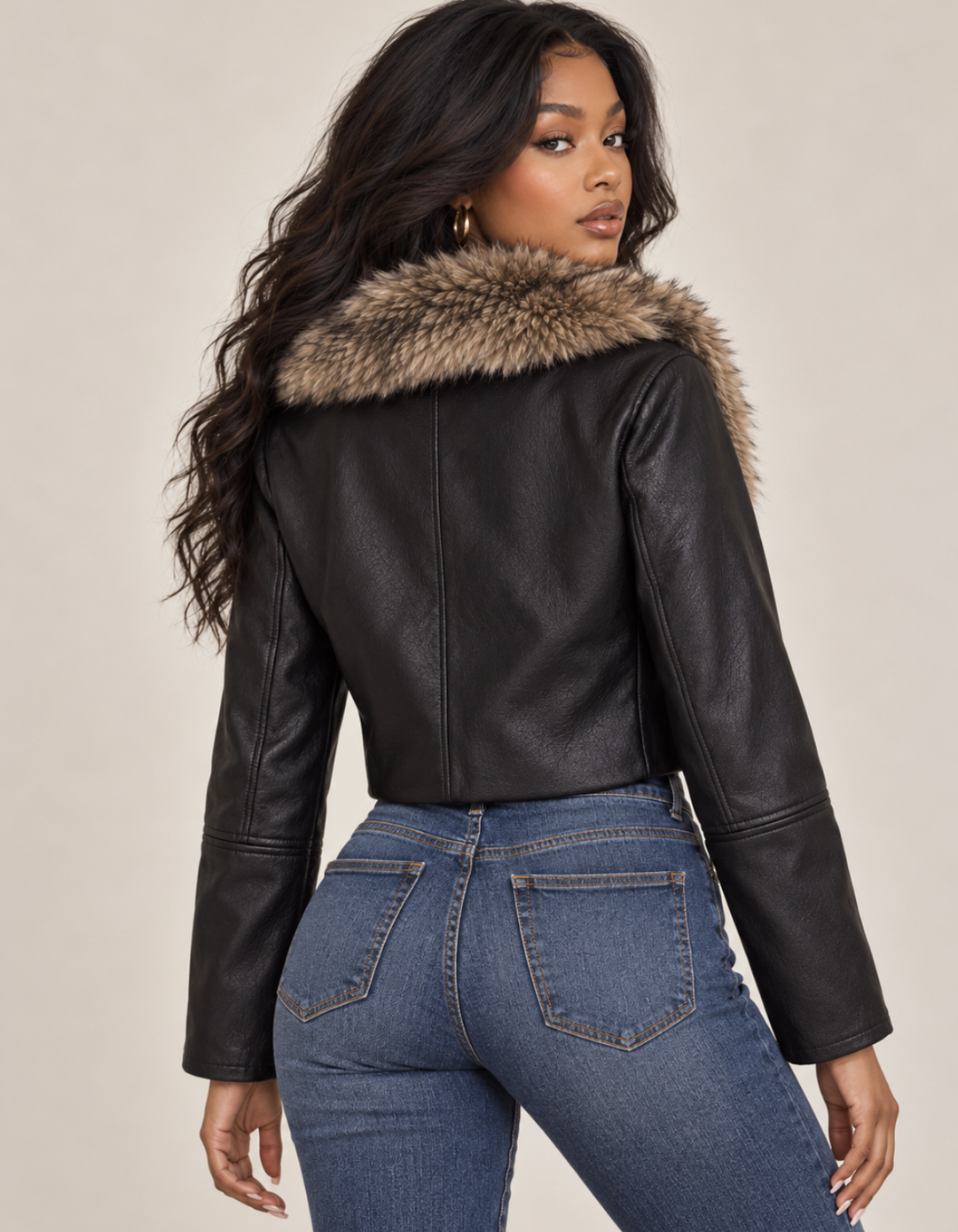 Lexi Fur Faux Leather Jacket