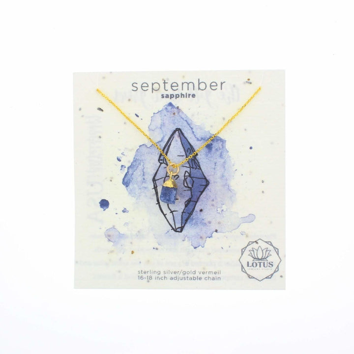 Lotus Birthstone Mineral Necklace