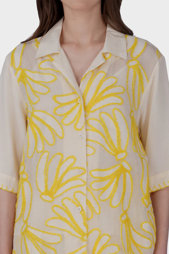 Sunset Banana Embroidered Top