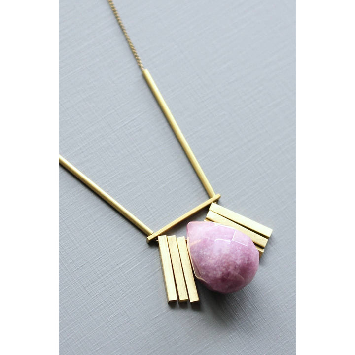 Purple Artdeco Pendant Necklace