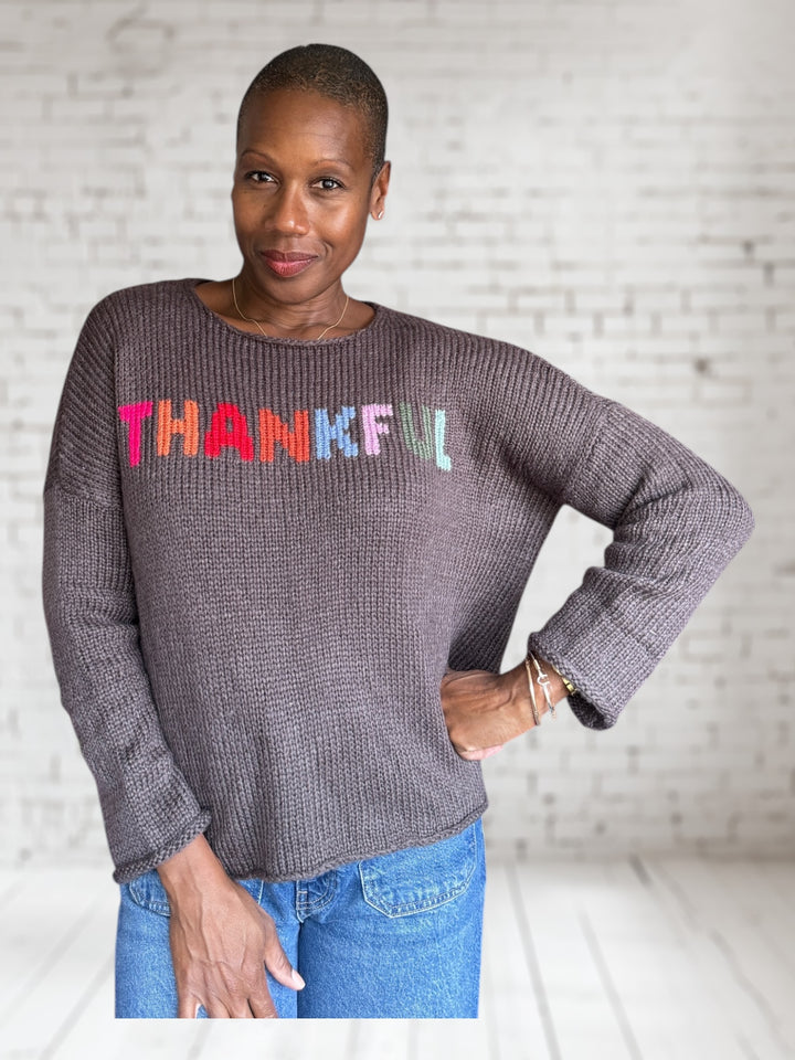 Thankful Multi Crew Sweater