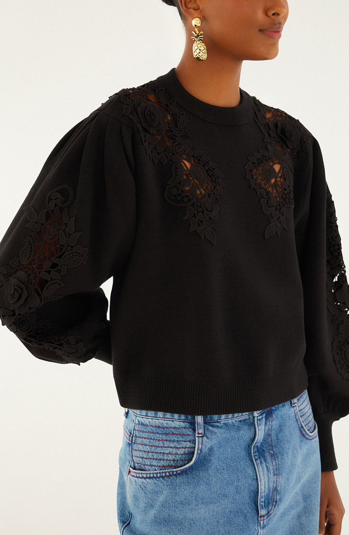 Black Lace Sweater
