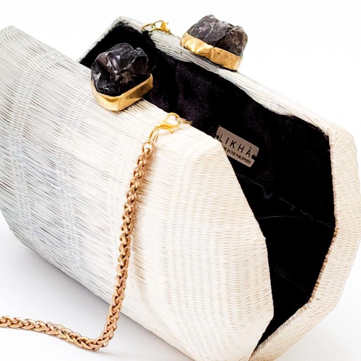 Grey Ombre Hex Geode Clutch