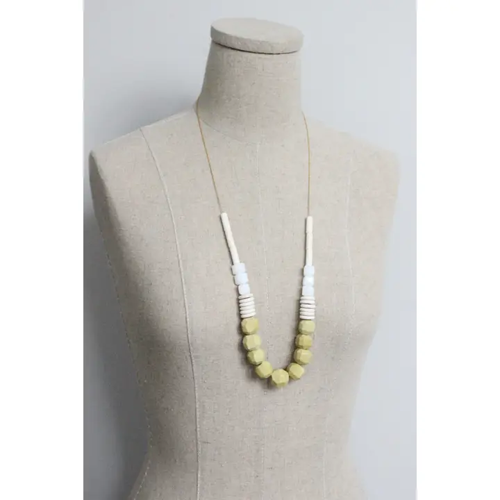 Green Turquoise + Glass Geo Necklace