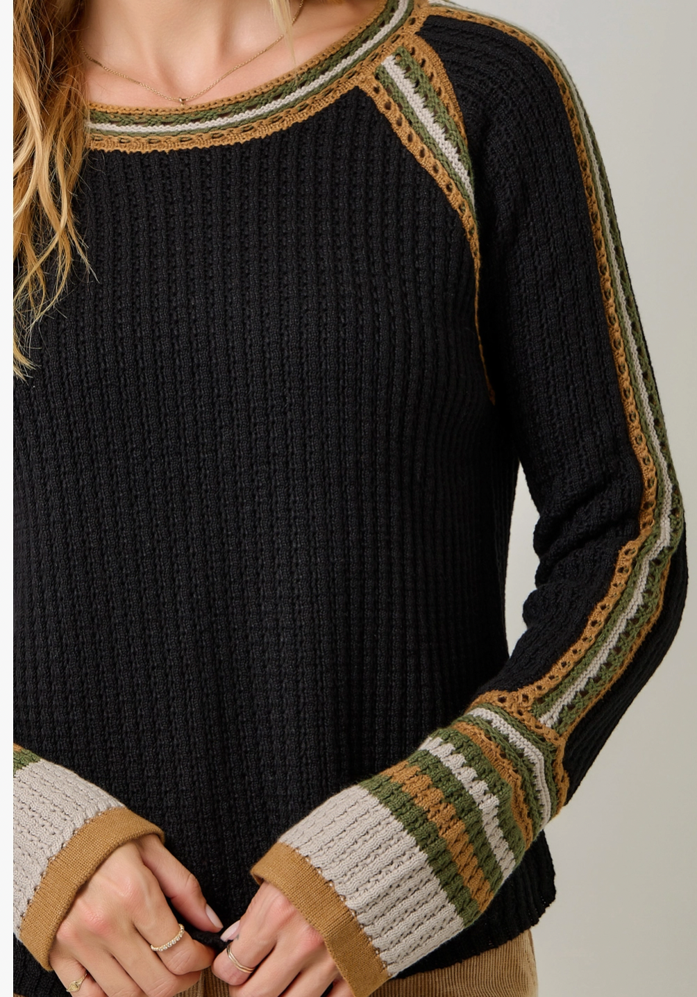Raglan Detail Long Sleeve Top