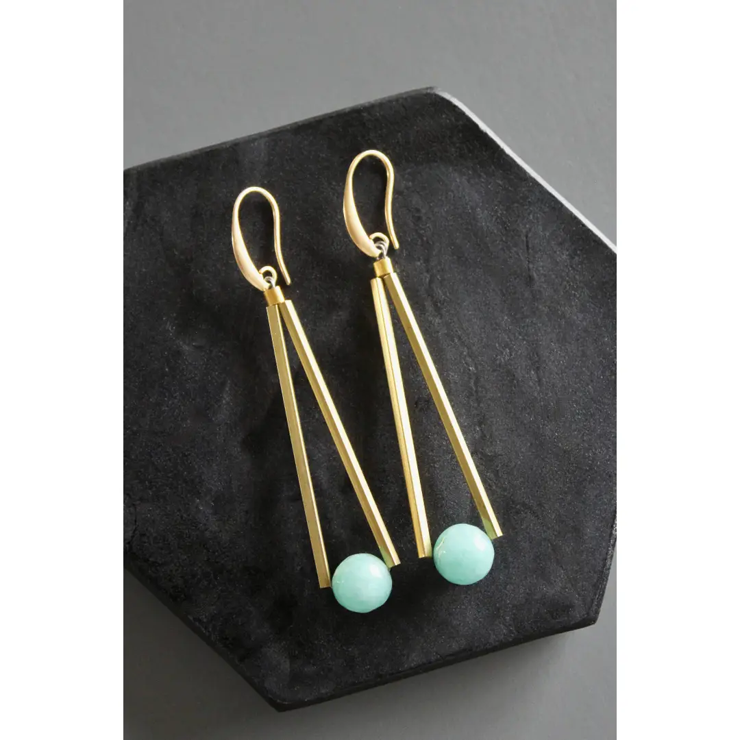 Amazonite Geo Earrings