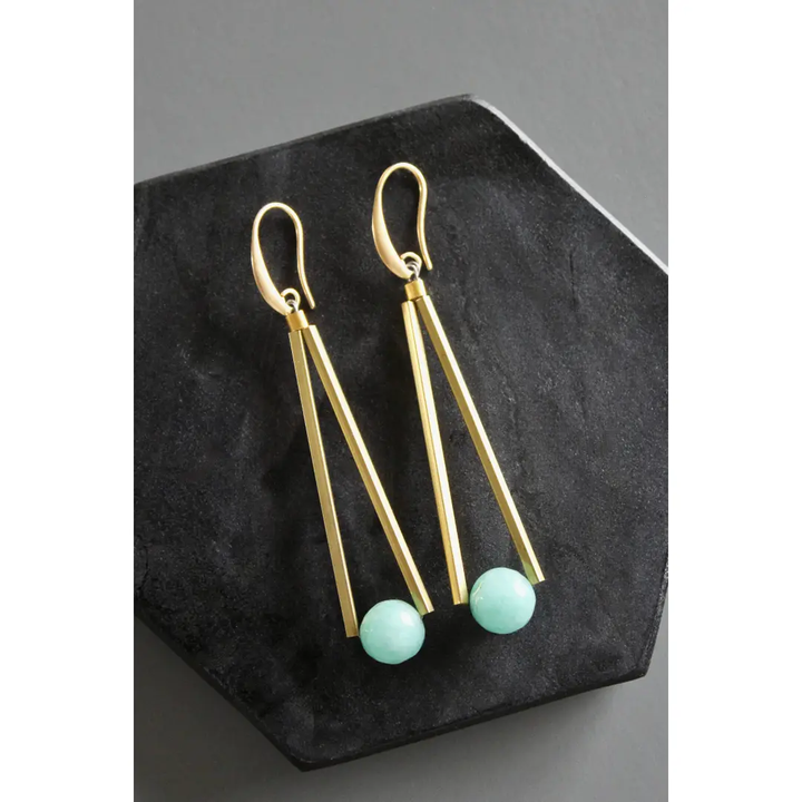 Amazonite Geo Earrings