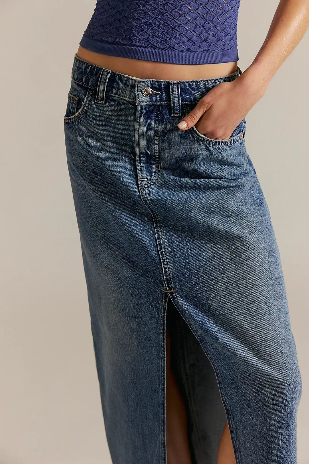 Nothing Better Denim Maxi Skirt