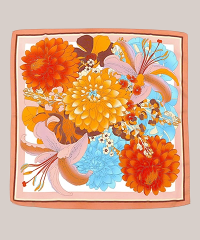 Multi Floral Silky Scarf
