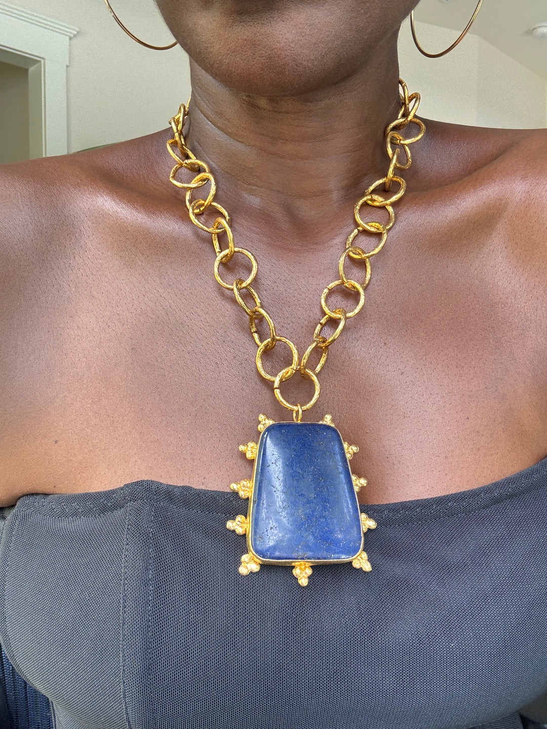 Lapis Trapez Necklace