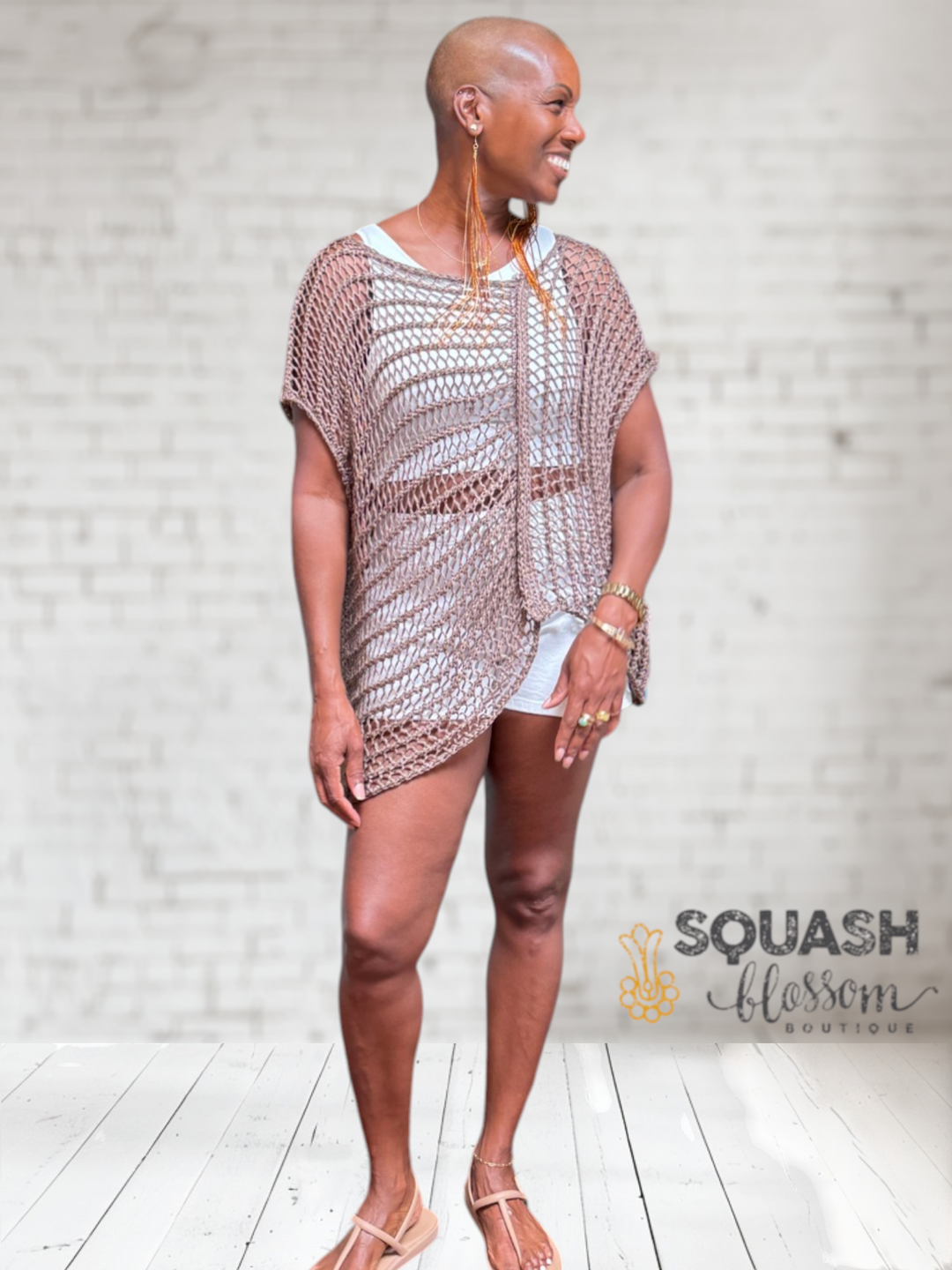 Geometric Open Crochet Top
