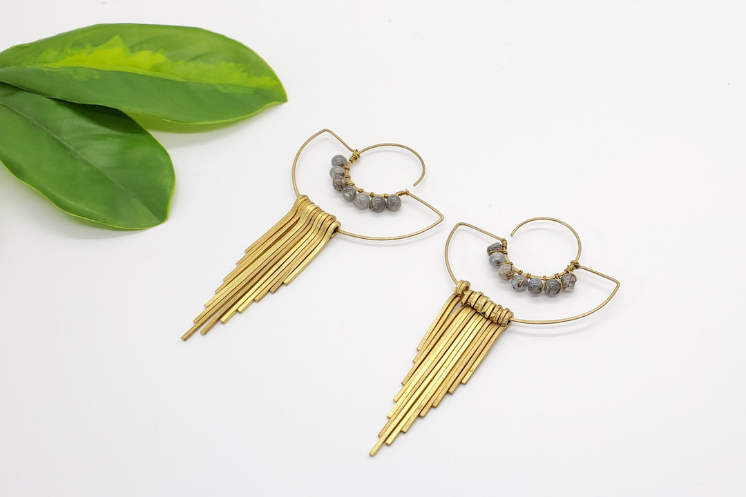 Brass Fringe Earrings