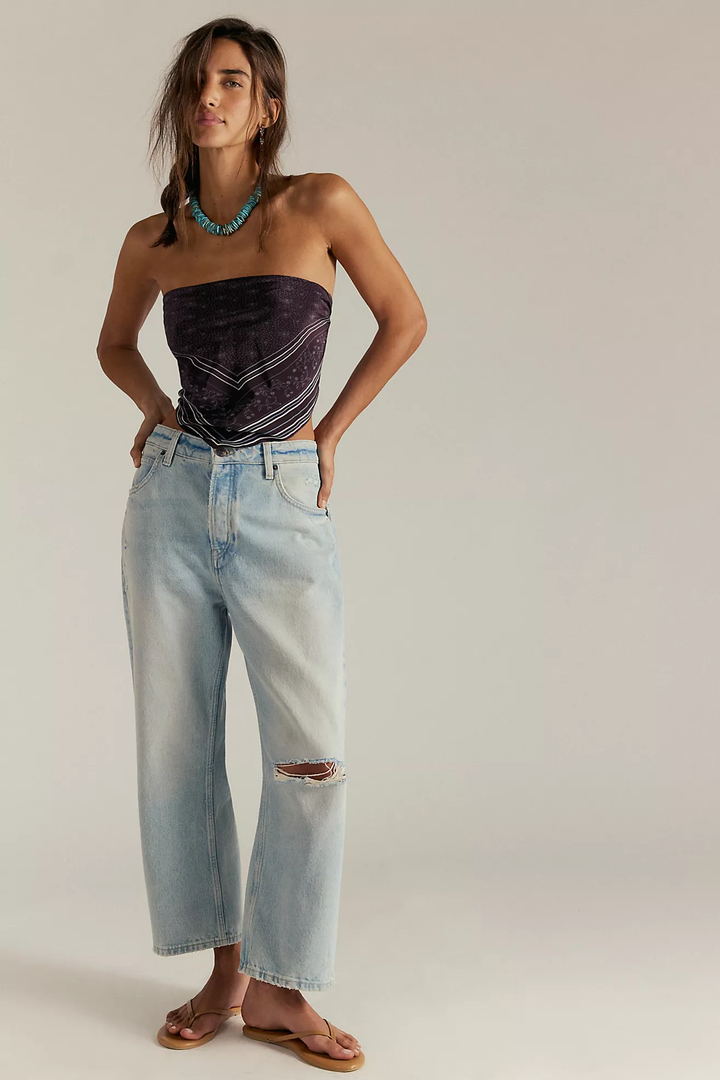 Deep Trance Dropped BF Jeans