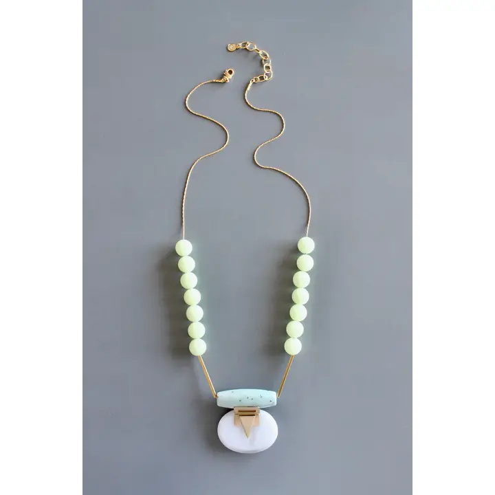 Turquoise + Glass Artdeco Necklace