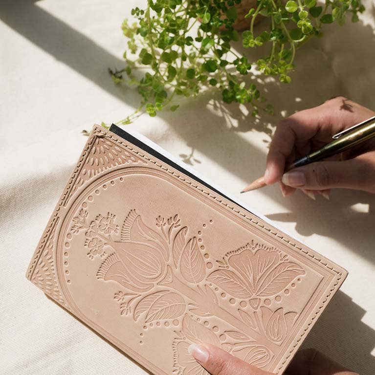 Embossed Leather Floral Journal 5x7