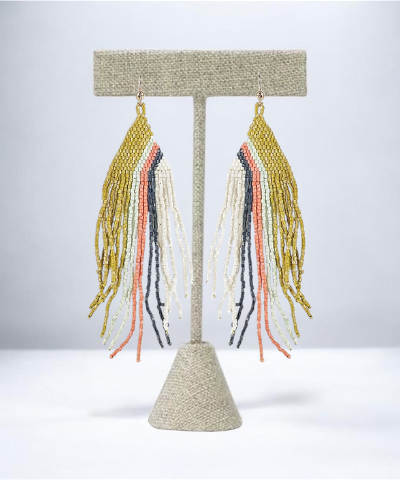 India Beads Fringe Earring