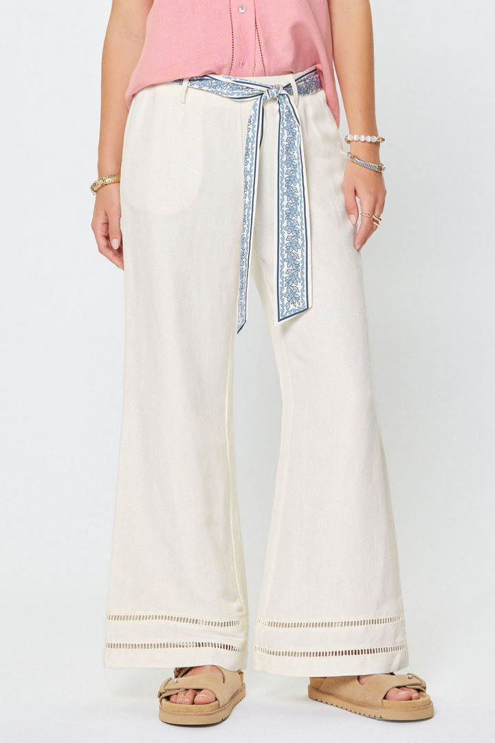 Hi Rise Wide Scarf Waist Pant