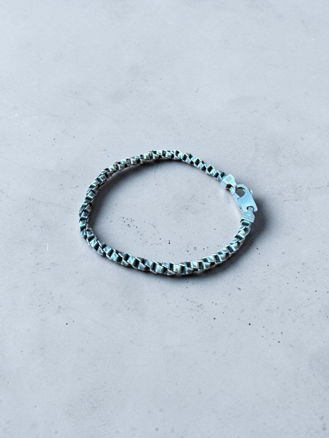 Twist Oxy Sterling Mens Bracelet