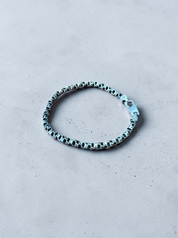 Twist Oxy Sterling Mens Bracelet