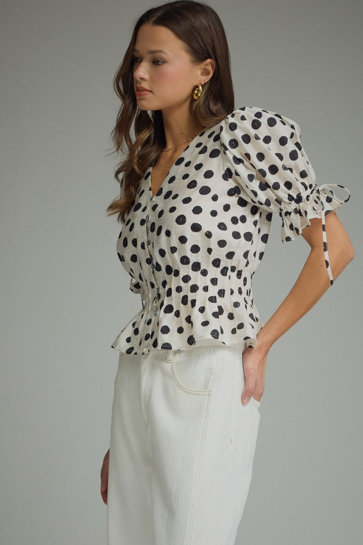Dotted Button Up Top