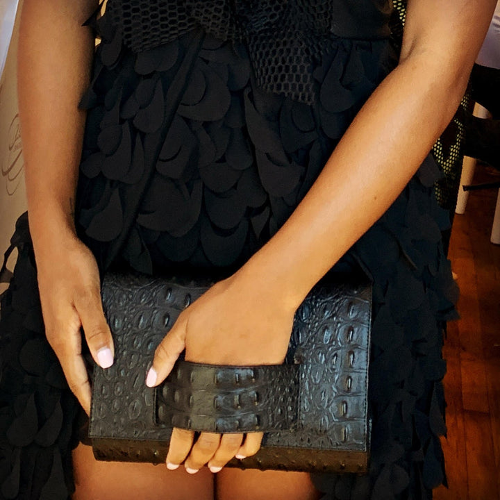 KD Embossed Hand Clutch