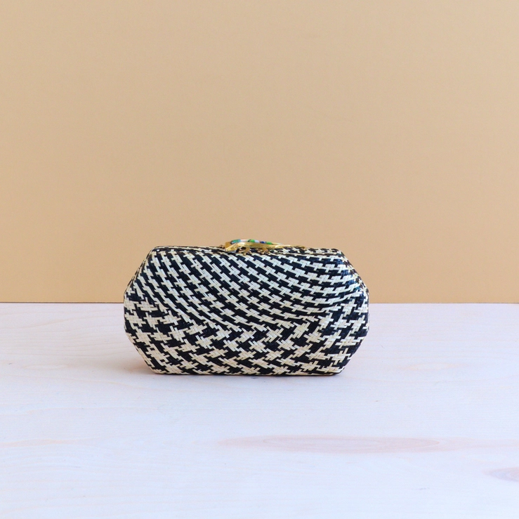 Black Houndstooth Hex Gekko Clutch