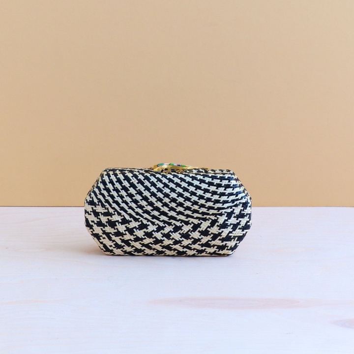 Black Houndstooth Hex Gekko Clutch