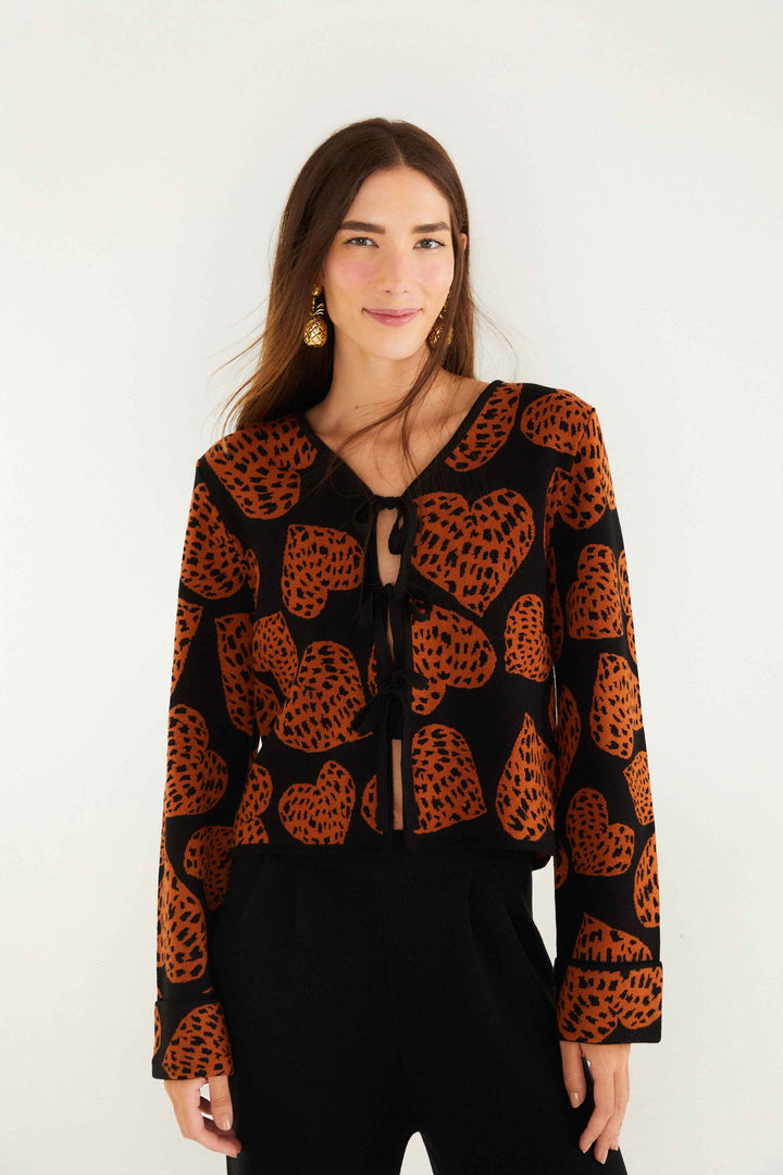 Leopard Heart Cardi