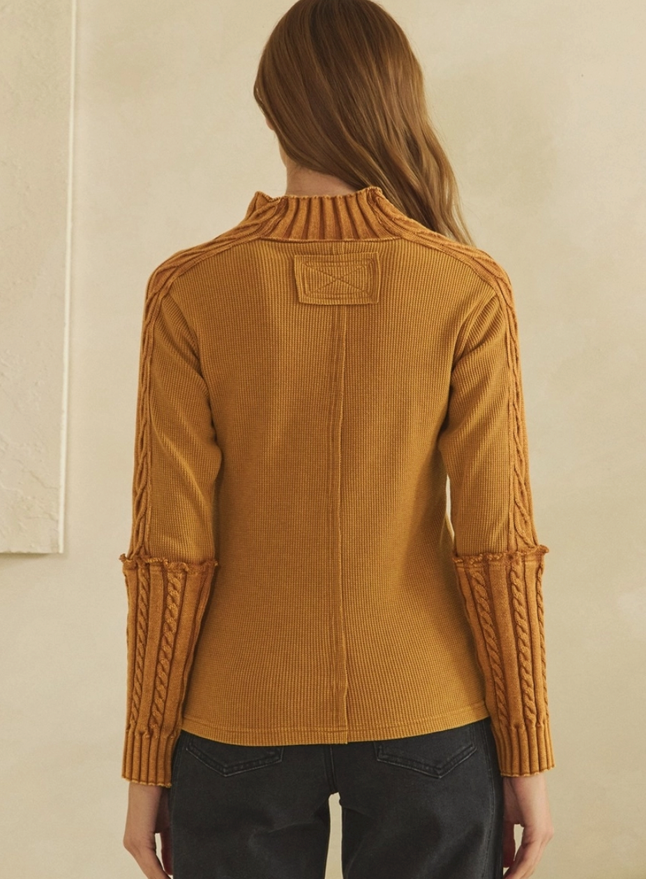 Ribbed Mock LS Top