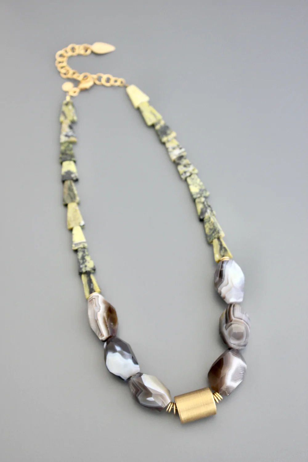 Agate + Serpentine Necklace