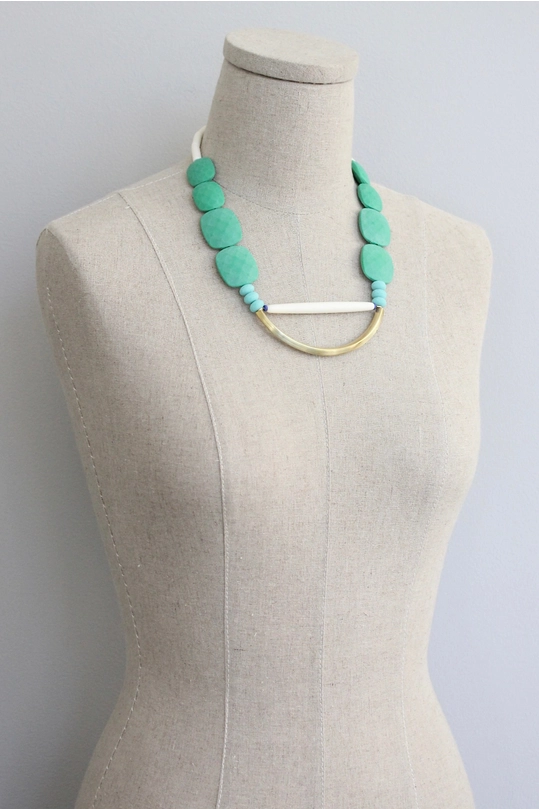 Green + Turquoise Geo Necklace