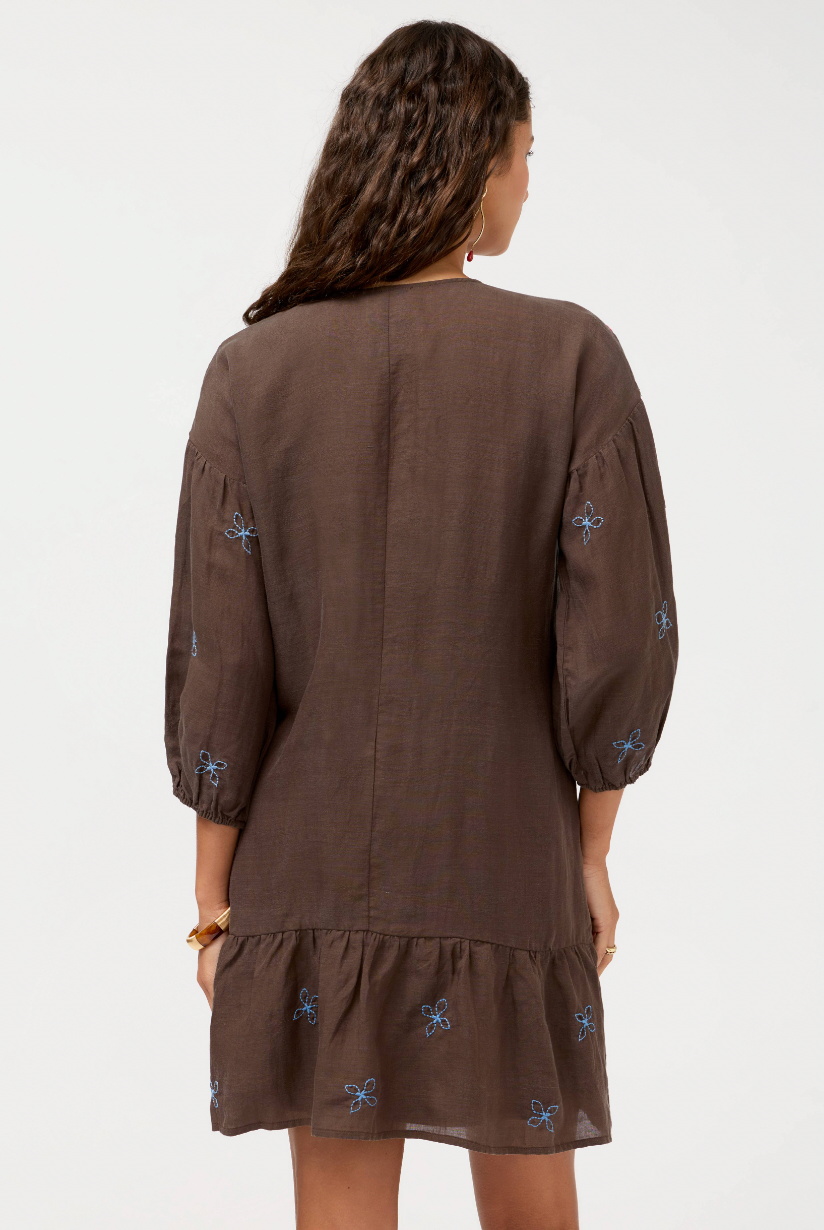 Bishop Sleeve Flounce Dress