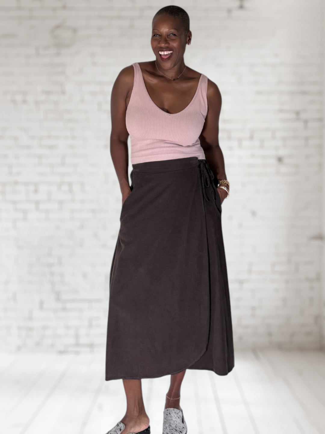 Cord Wrap Skirt