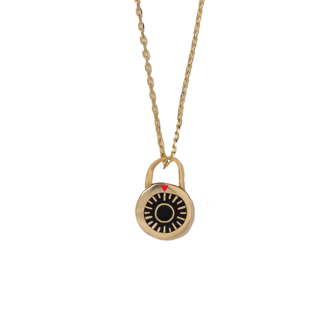22k Combination Padlock Necklace