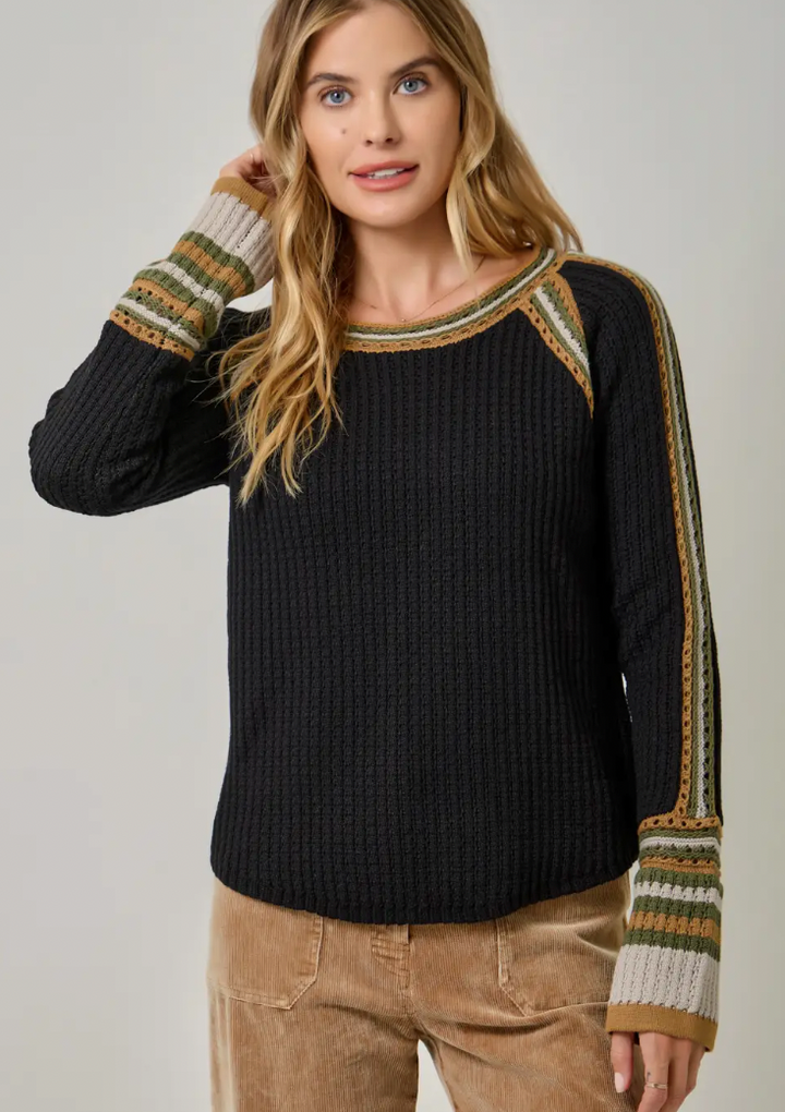 Raglan Detail Long Sleeve Top