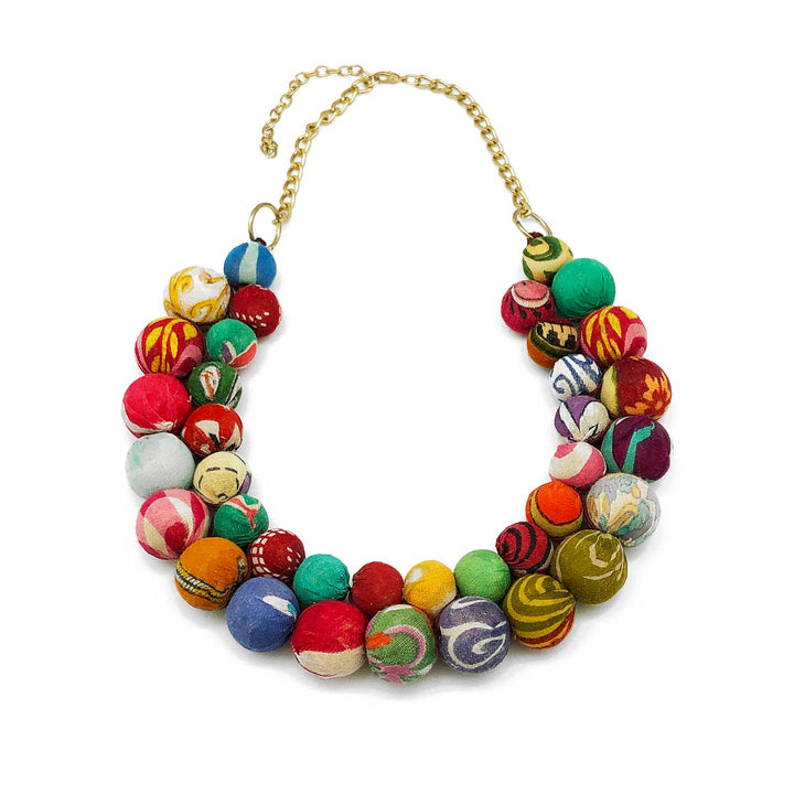 Double Layer Kantha Bead Necklace