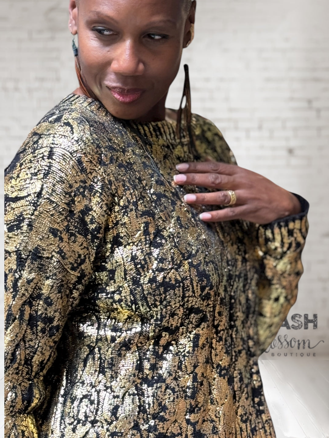 Mini Foil Cable Sweater O/S