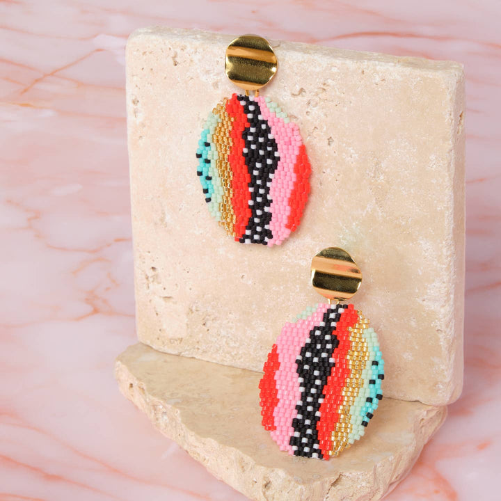 Organic Oval Drop Earrings