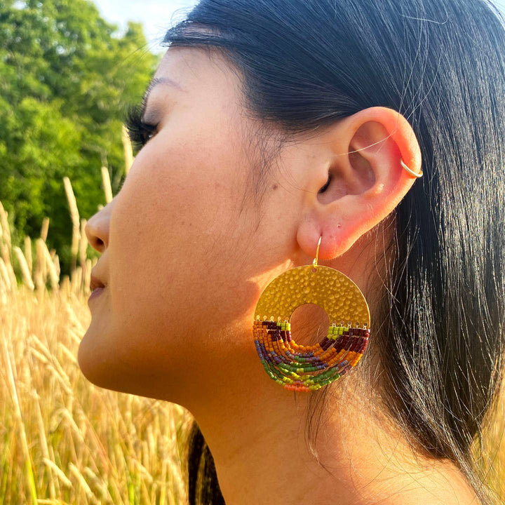Organic Circular Fringe Earrings