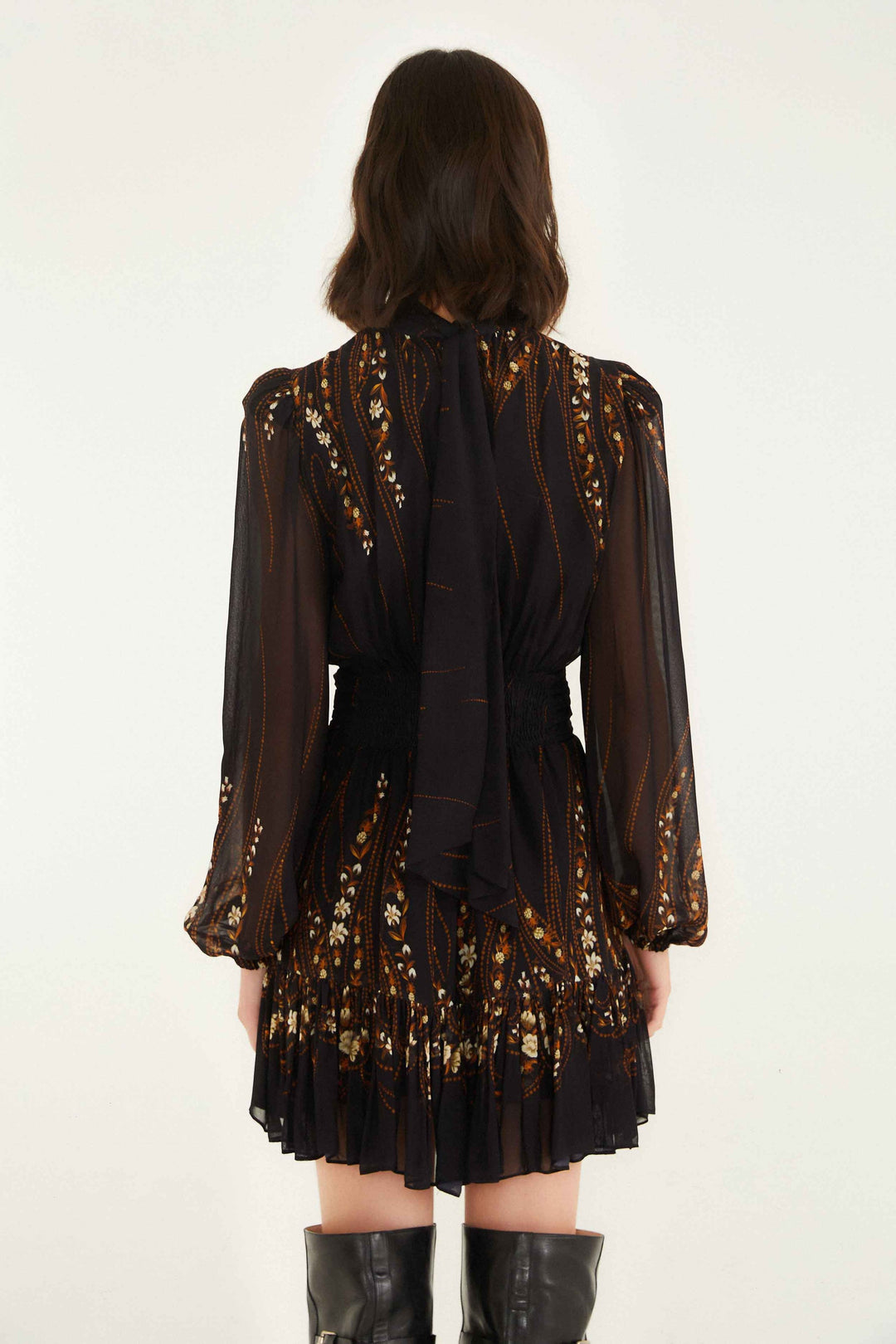 Garden Black LS Mini Dress