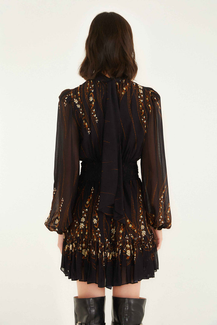 Garden Black LS Mini Dress