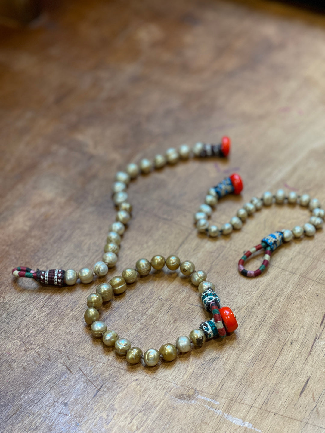 Ikat Pearl Button Bracelet