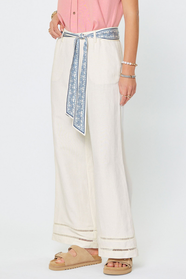 Hi Rise Wide Scarf Waist Pant